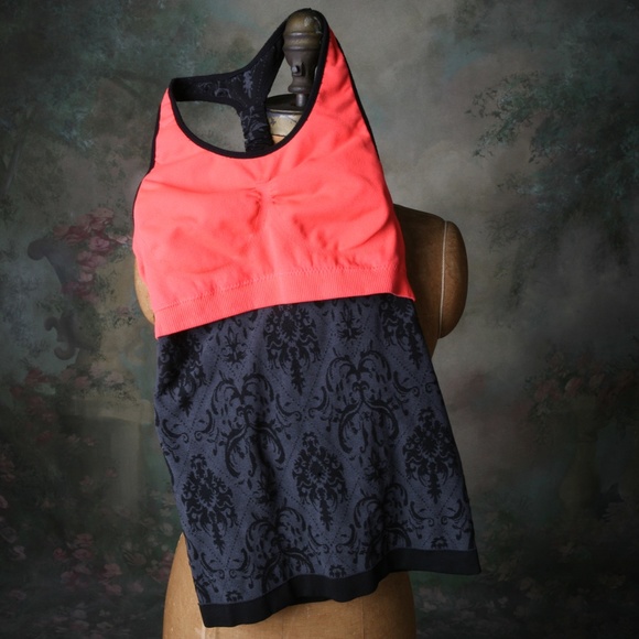 Climawear Black Gray Damask Seamless Workout Top S - Picture 7 of 9